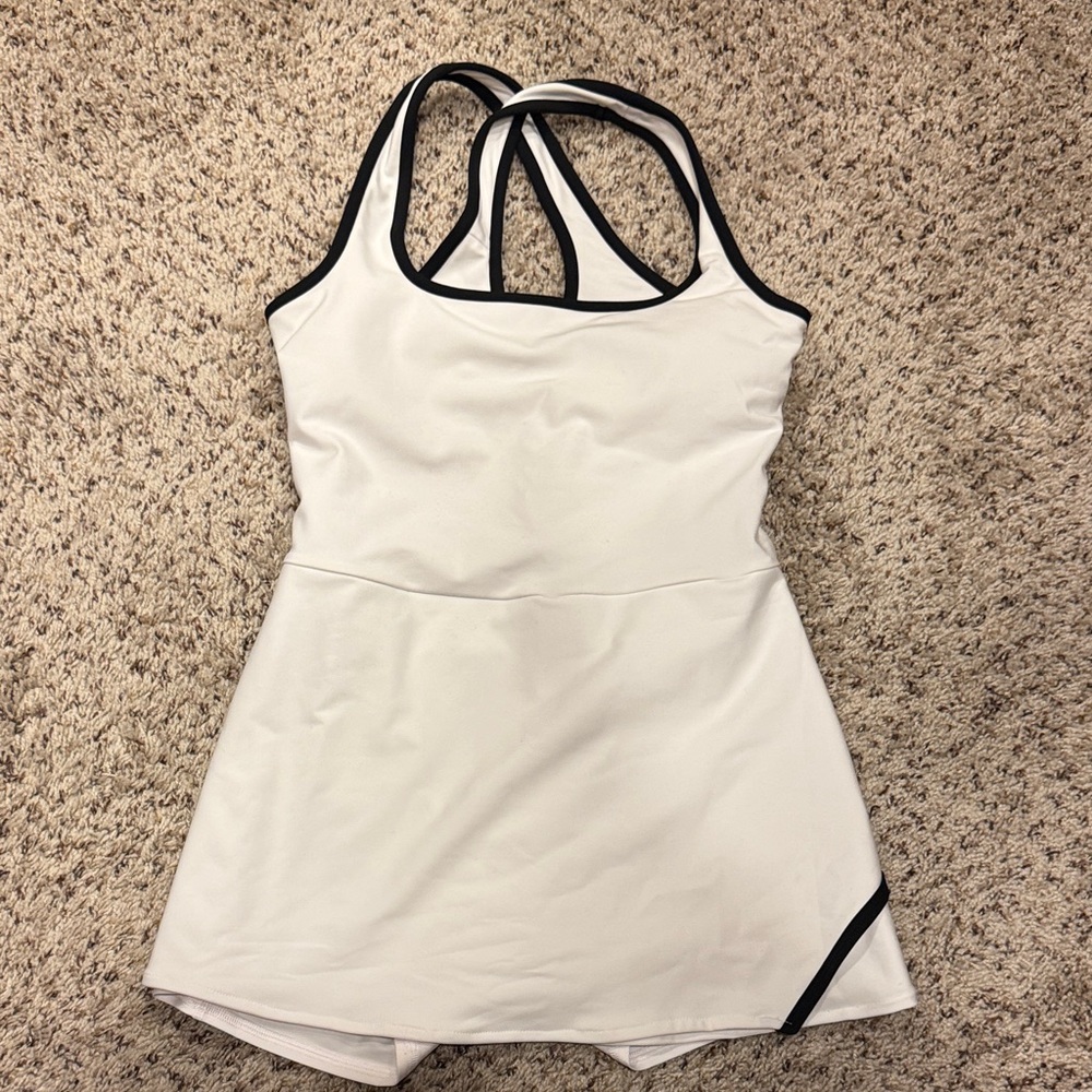 Stylish White Jumpsuit with Black Trim